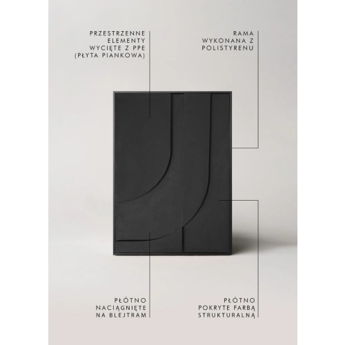 OBRAZ 3D RELIEF NO1 BLACK